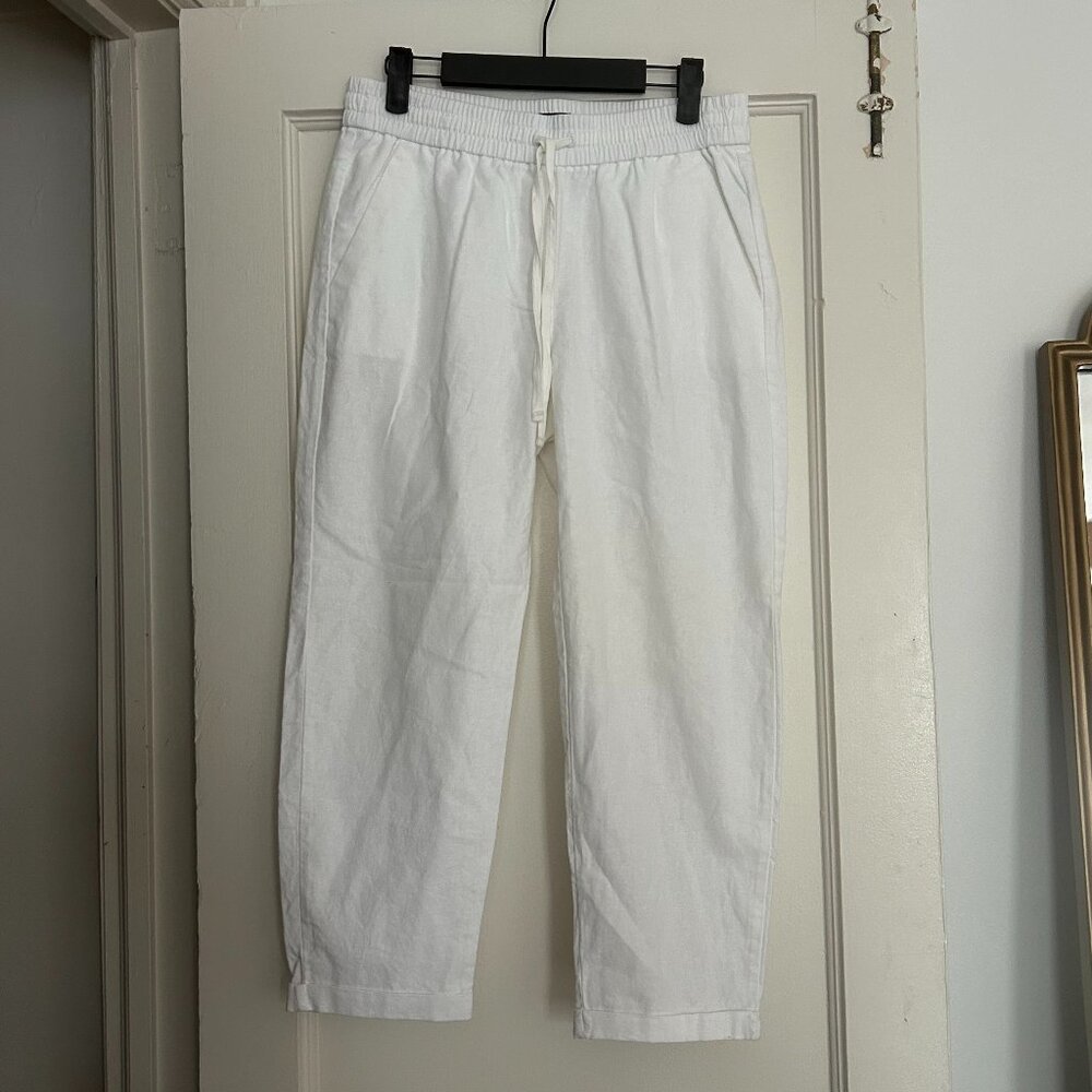 J. Crew Factory White Cropped Drawstring Pants